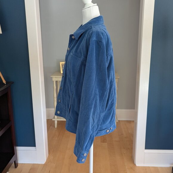 Blassport Women's Stretch Corduroy Jacket Size Large Blue - Picture 6 of 7
